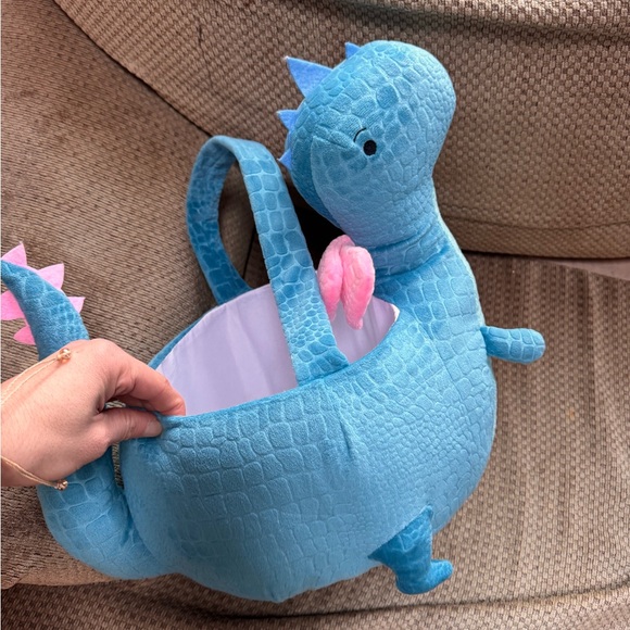 Blue Dinosaur Plush Basket for Easter - Picture 2 of 4